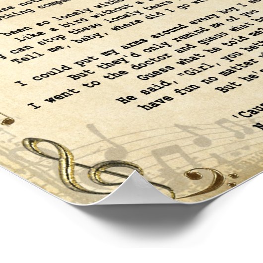 Niets vergeleken met 2 U Song Lyric  Print (Hoek)