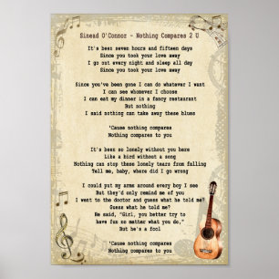 Niets vergeleken met 2 U Song Lyric Print