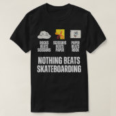 Niets verslaat Skateboarden Rock Paper Scissors Fu T-shirt (Design voorkant)