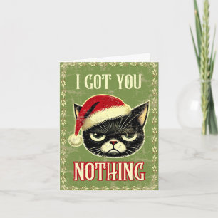 Niets voor Jou Boze Grappige Zwarte Kat Kerst Feestdagen Kaart