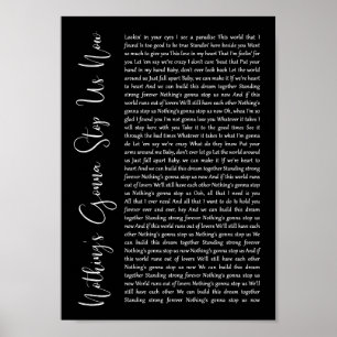Niets zal ons nu tegenhouden, zwart Script Song Poster