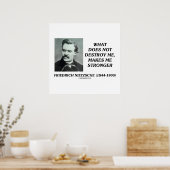 Nietzsche Ce Qui Ne Me Détruit Pas Citer Poster (Cuisine)