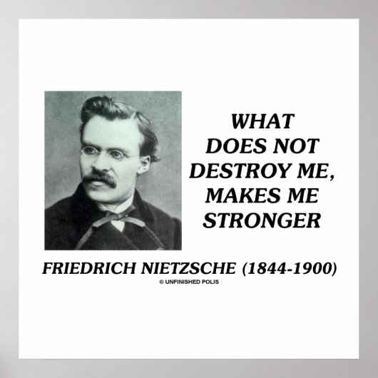 Nietzsche Ce Qui Ne Me Détruit Pas Citer Poster (Devant)