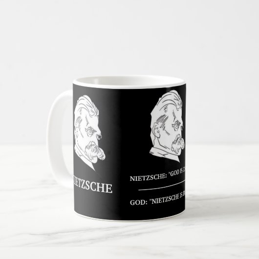 NIETZSCHE "Dieu est mort" Mug (Devant gauche)