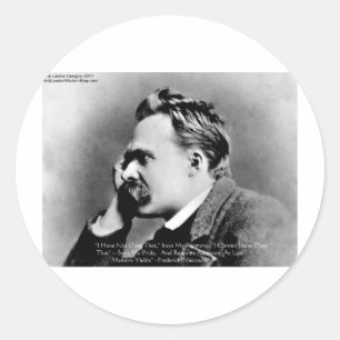 Nietzsche "Eer Vs Geheugen" Wijsheid Citaat Cadeau Ronde Sticker