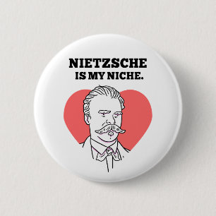 Nietzsche is mijn niche filosofie woordspeling But Ronde Button 5,7 Cm