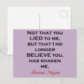 Nietzsche niet dat je naar me luisterde citaat briefkaart (Voorkant / Achterkant)