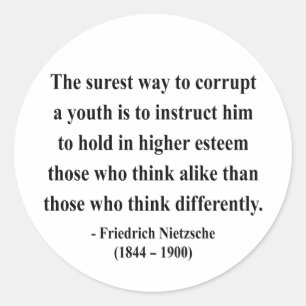 Nietzsche Quote 2a Ronde Sticker
