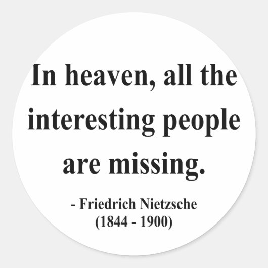 Nietzsche Quote 4a Ronde Sticker (Voorkant)
