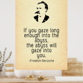 Nietzsche Quote als je in de afgrond staat Poster (Keuken)