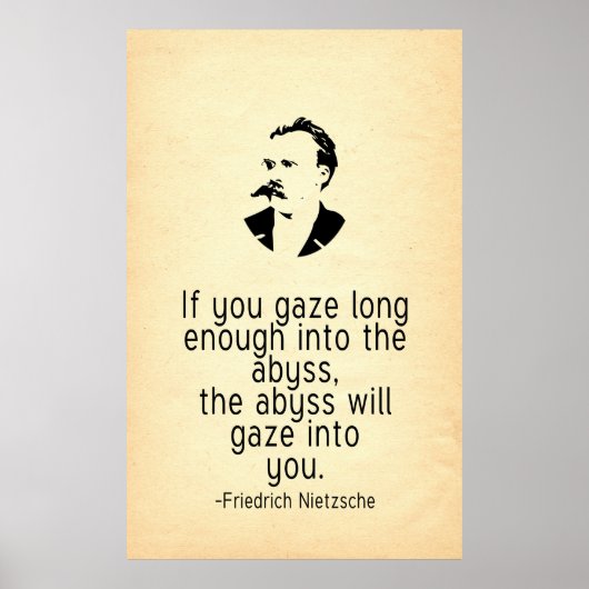 Nietzsche Quote als je in de afgrond staat Poster (Voorkant)
