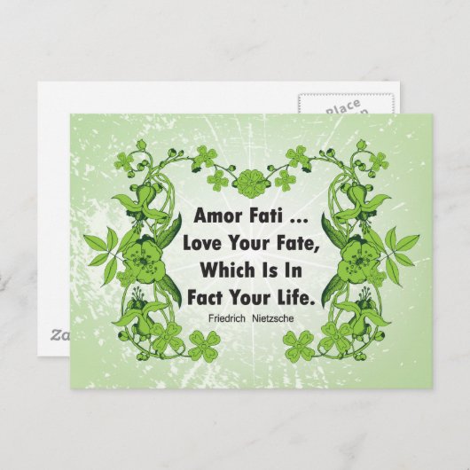 Nietzsche Quote houdt van je lot.. Briefkaart (Voorkant / Achterkant)
