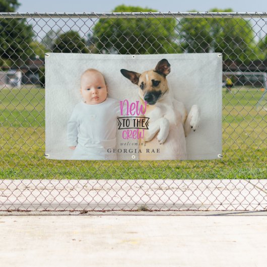 Nieuw aan de bemanning | Geboortemteken ter bekend Spandoek (Insitu)