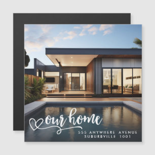 Nieuw Adres Bewegend Huis Foto Magnet