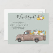 Nieuw adres Bewegende Aankondiging Herfst Pompoen (Voorkant / Achterkant)