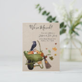 Nieuw adres Bewegende Aankondiging Herfst Pompoen (Staand voorkant)