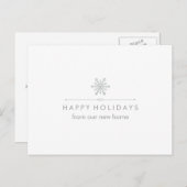 Nieuw adres bij kerstmis Silver Snowflake Briefkaart (Voorkant / Achterkant)