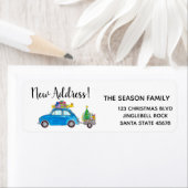 Nieuw Adres blauw fiat 500 kerstcadeaulabel Etiket (Insitu)