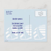 Nieuw adres Blauwe Witte Racing Zeilboten Ansichtk Briefkaart (Achterkant)