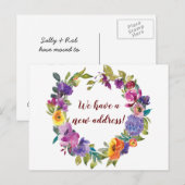 Nieuw adres Bloemenkrans briefkaart (Voorkant / Achterkant)