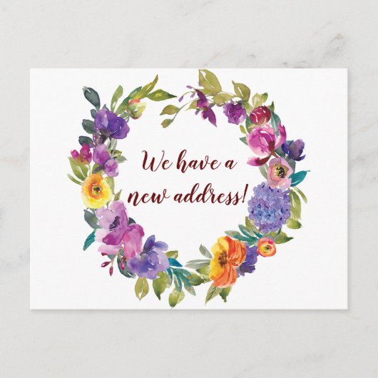 Nieuw adres Bloemenkrans briefkaart (Voorkant)