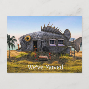 Nieuw Adres Briefkaart met Vis en Mieren op het st