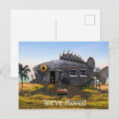 Nieuw Adres Briefkaart met Vis en Mieren op het st (Voorkant / Achterkant)