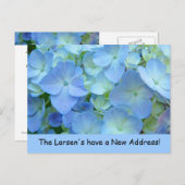 Nieuw adres briefkaarten Aankondigingen blauw (Voorkant / Achterkant)