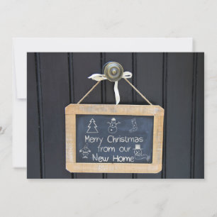 Nieuw adres: Chalkboard-kerstkaart Feestdagenkaart