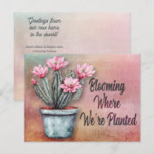 Nieuw adres Desert Cactus Verhuisberij Aankondigingskaart (Voorkant / Achterkant)