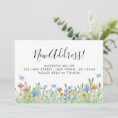 Nieuw adres Floral Moving Aankondiging (Staand voorkant)