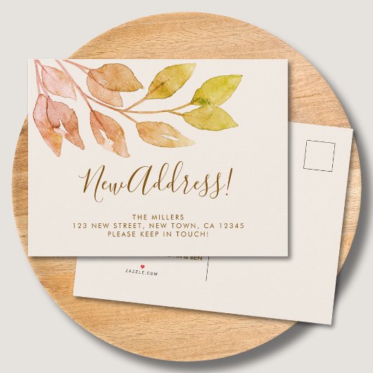 Nieuw adres Herfst verplaatsen Aankondigingskaart