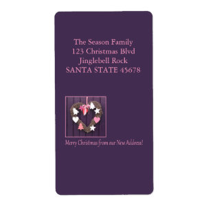 Nieuw adres Kerstkrans op de deur Etiket