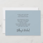 Nieuw Adres Modern Calligrafie Dusty Blue Moving Aankondiging (Achterkant)