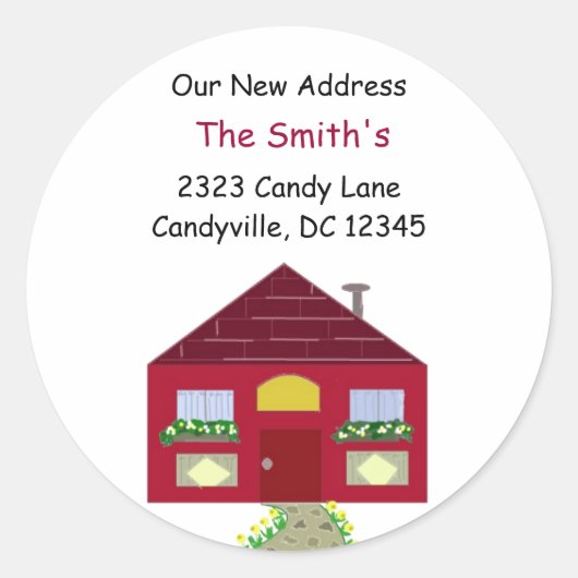 Nieuw adres ronde sticker (Voorkant)