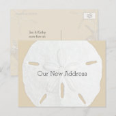 Nieuw adres Sand Dollar Coastal Aankondigingskaart (Voorkant / Achterkant)