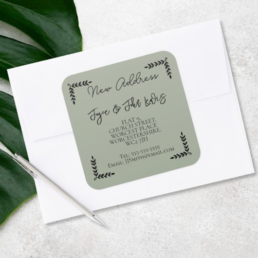 Nieuw adres Sticker Wijzig adres sticker