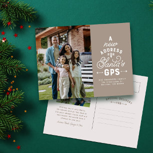 Nieuw adres twee foto marine neutraal kerst feestdagenkaart