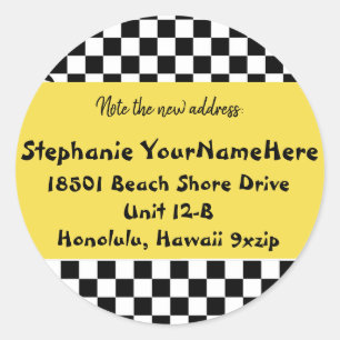 Nieuw adres Vet Taxi Kleur Ronde Sticker