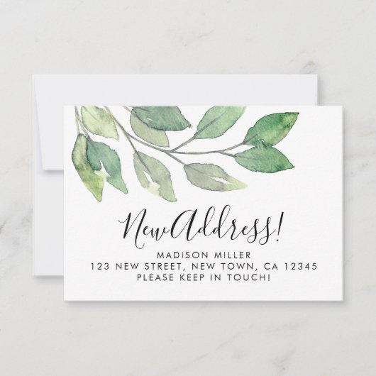 Nieuw adres Waterverf Bewegende aankondiging (Voorkant)