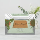 Nieuw adres We hebben Welcome Mat-aankondiging ver Aankondiging (Staand voorkant)