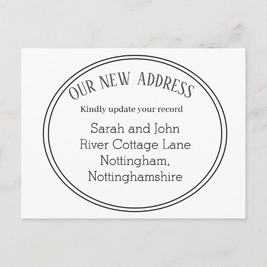 Nieuw Adres wij hebben Aankondiging bewogen Briefkaart (Voorkant)