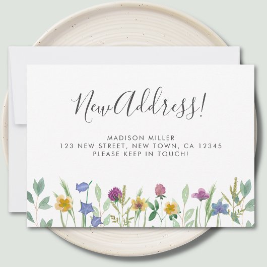 Nieuw adres Wildflowers Bewegende Aankondiging