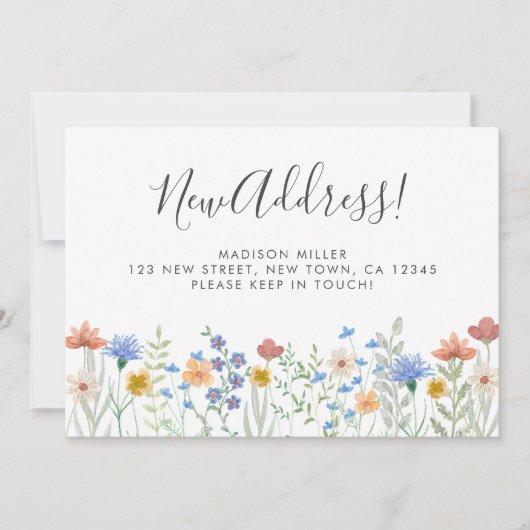 Nieuw adres Wildflowers Bewegende Aankondiging (Voorkant)