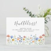 Nieuw adres Wildflowers Bewegende Aankondiging (Staand voorkant)