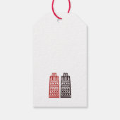 Nieuw Adreslabel met Red & Black Buildings Cadeaulabel (Achterkant)