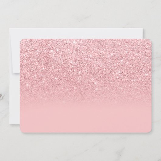 Nieuw adresnummer roze glitter script verplaatsing aankondiging (Achterkant)