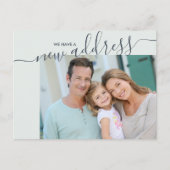 Nieuw adresscript elegante foto verplaatsen aankondigingskaart (Voorkant)