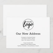 Nieuw adreswijziging met wit bedrijfslogo aankondiging (Voorkant / Achterkant)