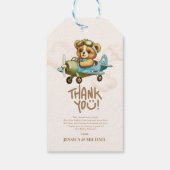 Nieuw Adventure Baby Pilot Vliegtuig Baby shower Cadeaulabel (Achterkant)